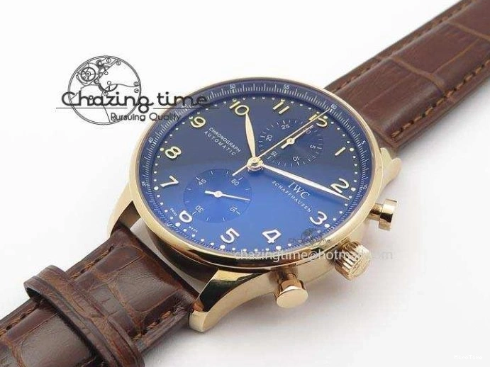 MIROTIME 0115 Portuguese IW371415 ZF 1:1 Best Edition RG Black dial On Brown Leather Strap A Modern 7286